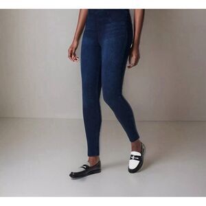 SPANX Jean-ish Skinny Jeans‎ Dark Wash Leggings Pull On Sz Large